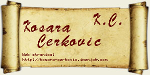 Kosara Čerković vizit kartica